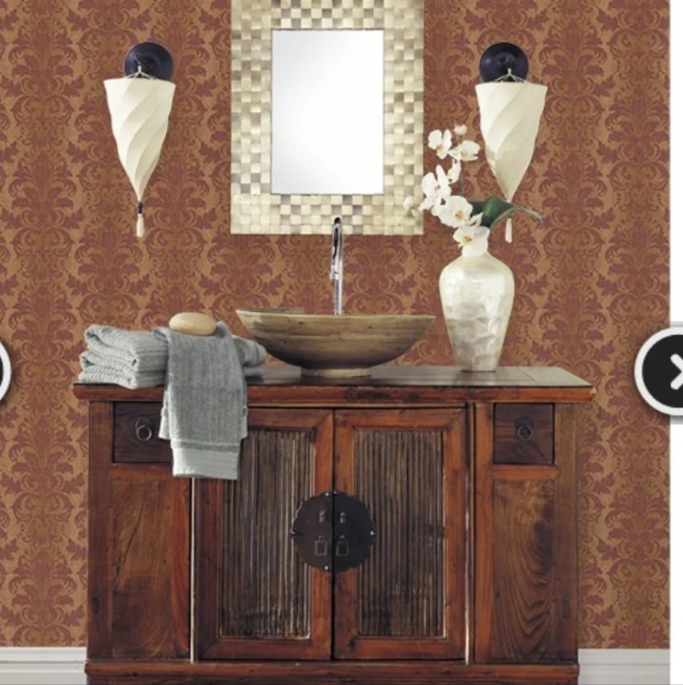 4 Rolls Of Damask Wallpaper